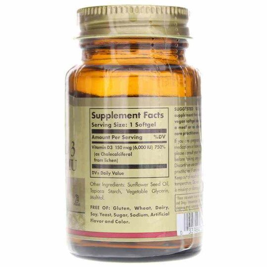 Vegan Vitamin D3 150 Mcg 6,000 IU, SLG